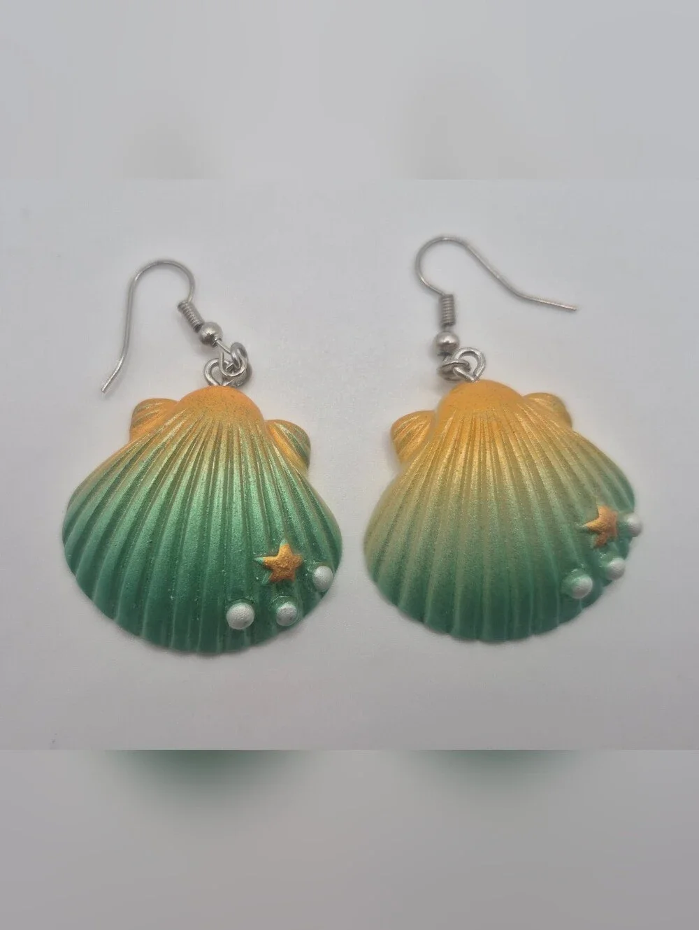 Green & Yellow Shell Earrings